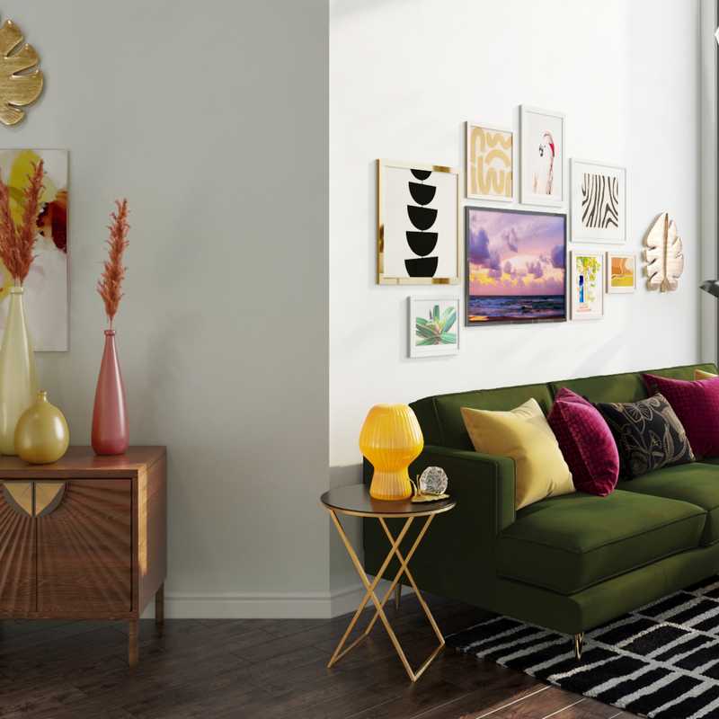 Eclectic, Glam Living Room Design by Havenly Interior Designer Emily
