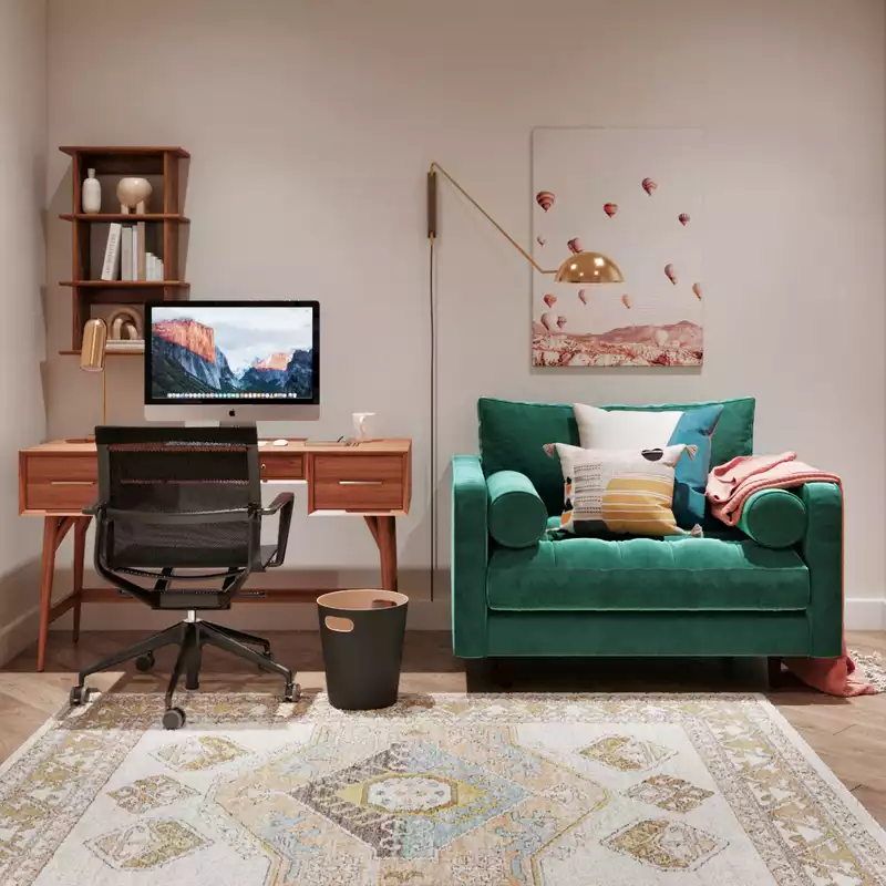 Modern, Bohemian, Glam Office Design by Havenly Interior Designer Paro