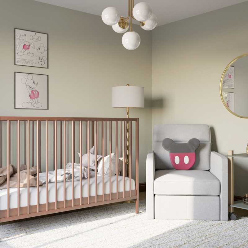 Contemporary, Midcentury Modern Nursery Design by Havenly Interior Designer Samantha