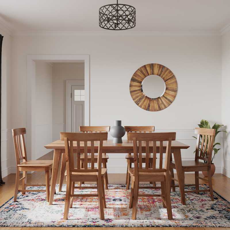 Eclectic, Midcentury Modern Dining Room Design by Havenly Interior Designer Emily