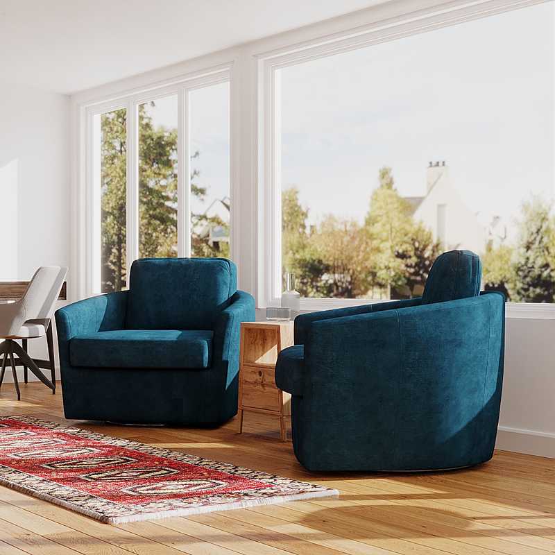 Eclectic, Midcentury Modern Reading Room Design by Havenly Interior Designer Luciano