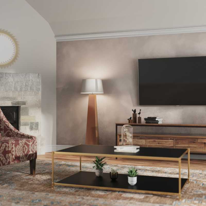 Contemporary, Transitional, Midcentury Modern Living Room Design by Havenly Interior Designer Paola