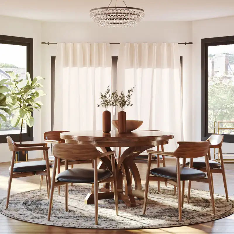 Eclectic, Bohemian, Midcentury Modern Dining Room Design by Havenly Interior Designer Juliana