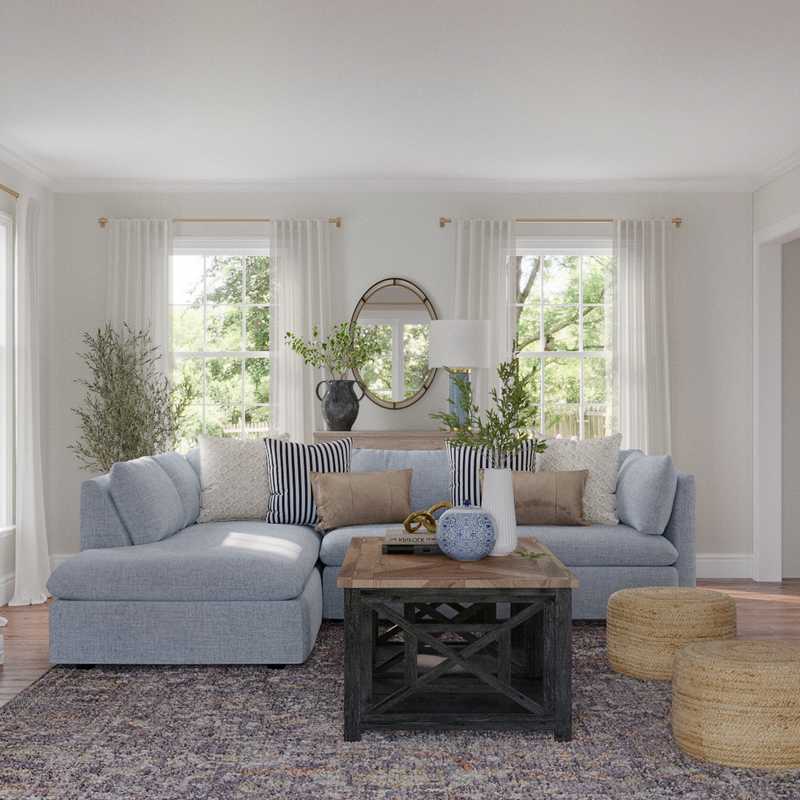 Farmhouse, Transitional Living Room Design by Havenly Interior Designer Laura