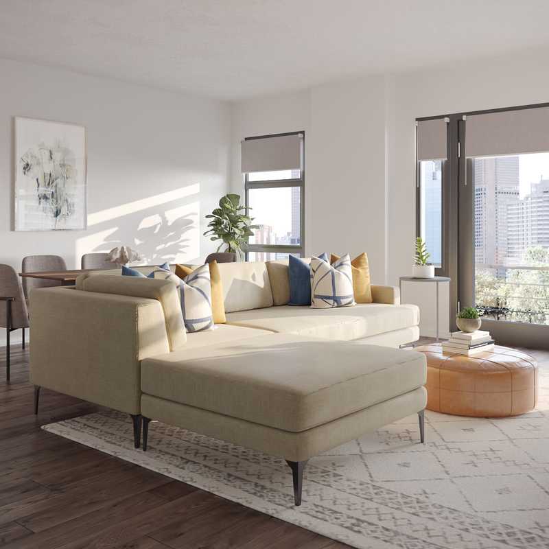 Modern, Midcentury Modern Living Room Design by Havenly Interior Designer Anahita