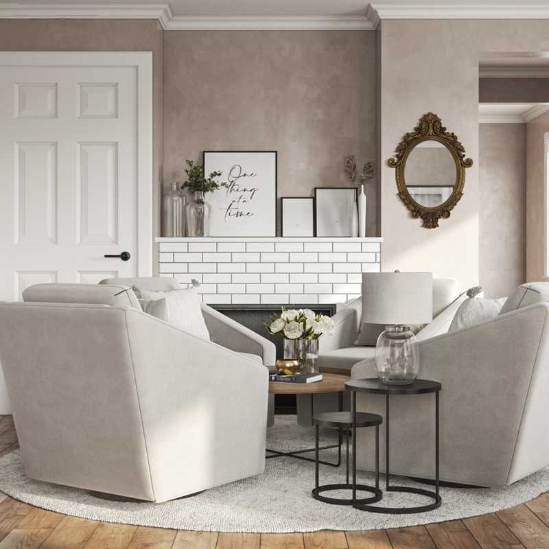 Contemporary, Modern, Farmhouse Living Room Design by Havenly Interior Designer Athina