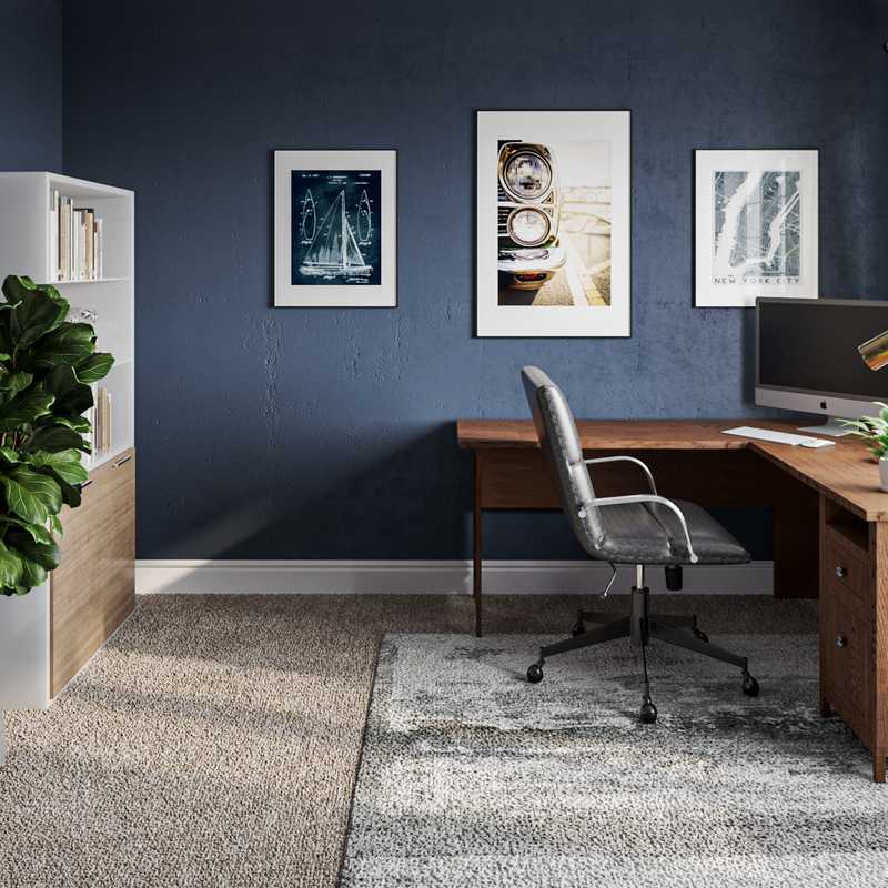 Contemporary, Modern, Preppy Office Design by Havenly Interior Designer Paulina