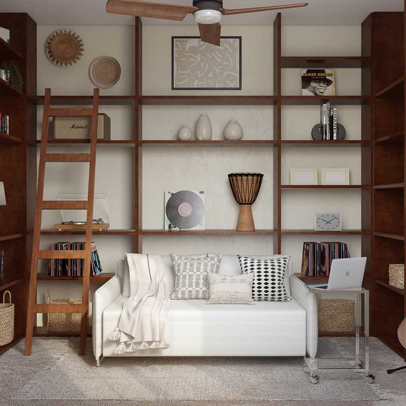 Bohemian, Global, Minimal Office Design by Havenly Interior Designer Daniela