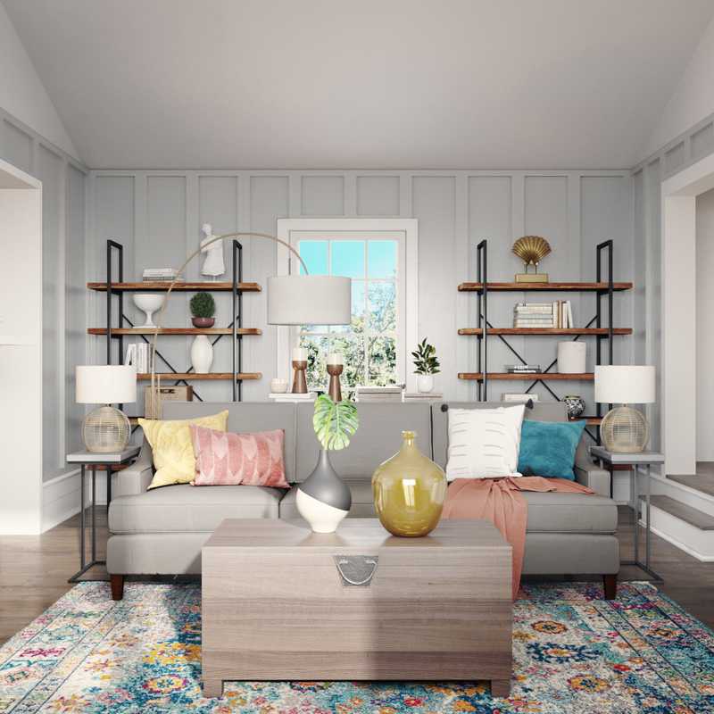 Eclectic, Transitional, Global Living Room Design by Havenly Interior Designer Kristin