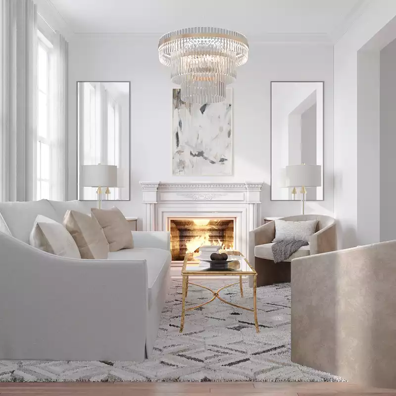 Contemporary, Modern, Glam, Minimal Living Room Design by Havenly Interior Designer Sloane
