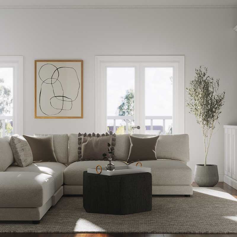 Contemporary Living Room Design by Havenly Interior Designer Amanda