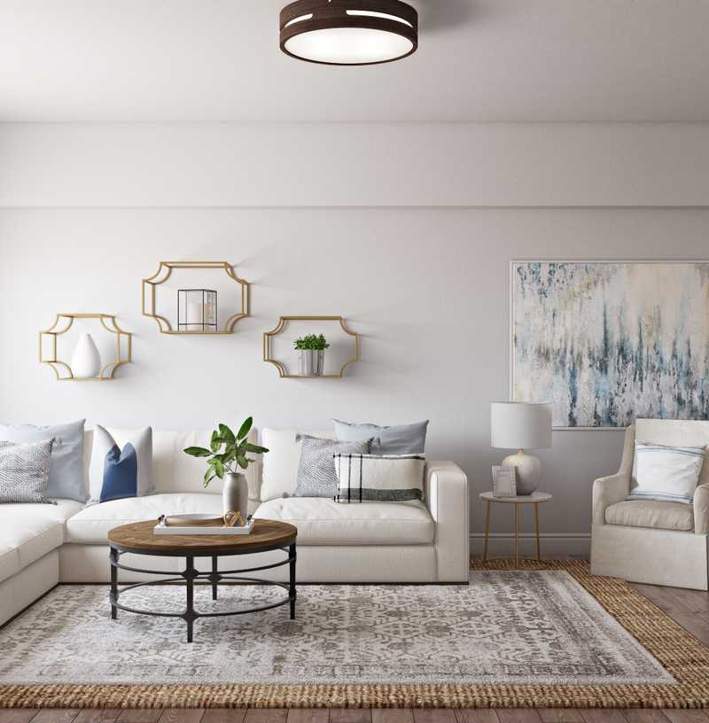 Classic, Farmhouse, Rustic, Transitional, Classic Contemporary Living Room Design by Havenly Interior Designer Lyndsi