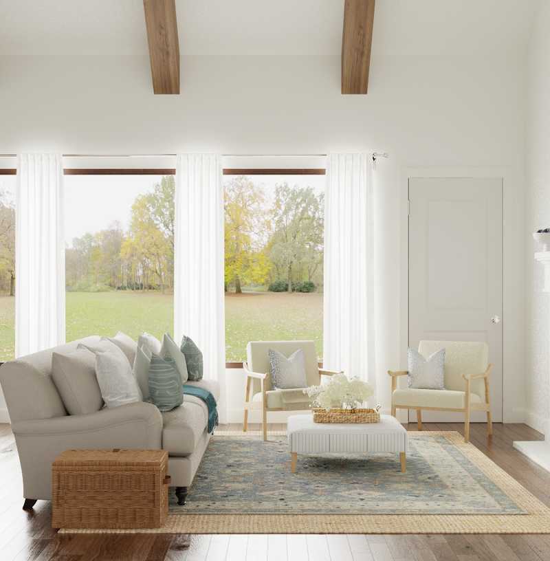 Classic, Preppy Living Room Design by Havenly Interior Designer Kacey