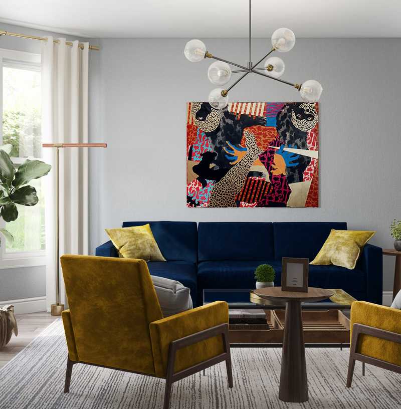 Midcentury Modern Living Room Design by Havenly Interior Designer Sofia