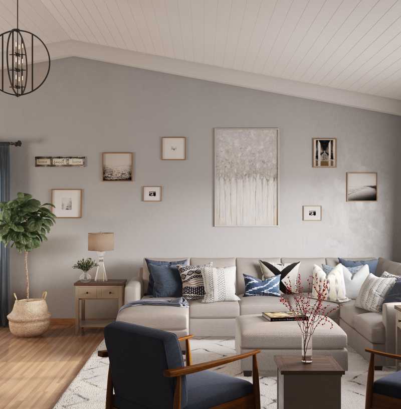 Modern, Midcentury Modern Living Room Design by Havenly Interior Designer Crystal