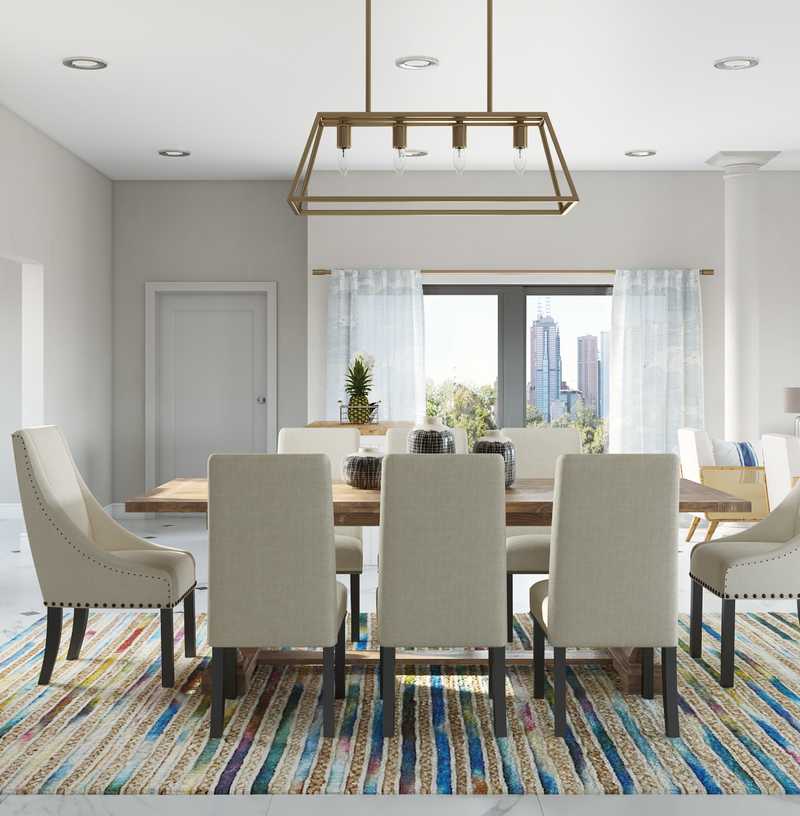 Contemporary, Bohemian, Coastal Dining Room Design by Havenly Interior Designer Erica