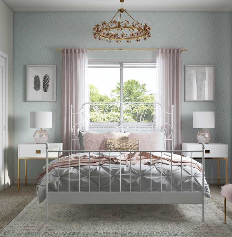 Contemporary, Glam, Preppy Bedroom Design by Havenly Interior Designer Fendy