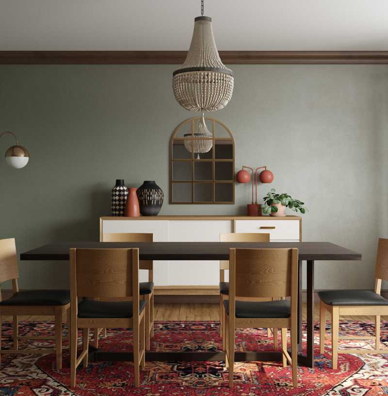 Eclectic, Bohemian, Midcentury Modern Dining Room Design by Havenly Interior Designer Ana
