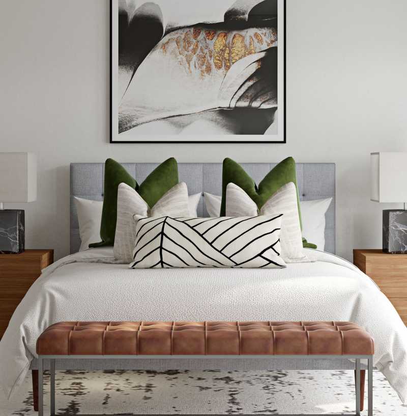 Midcentury Modern, Minimal Bedroom Design by Havenly Interior Designer Isaac