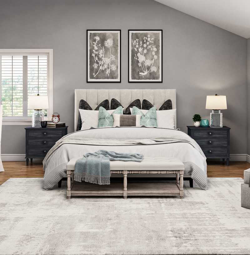 Contemporary, Coastal, Glam, Transitional Bedroom Design by Havenly Interior Designer Lyndsi