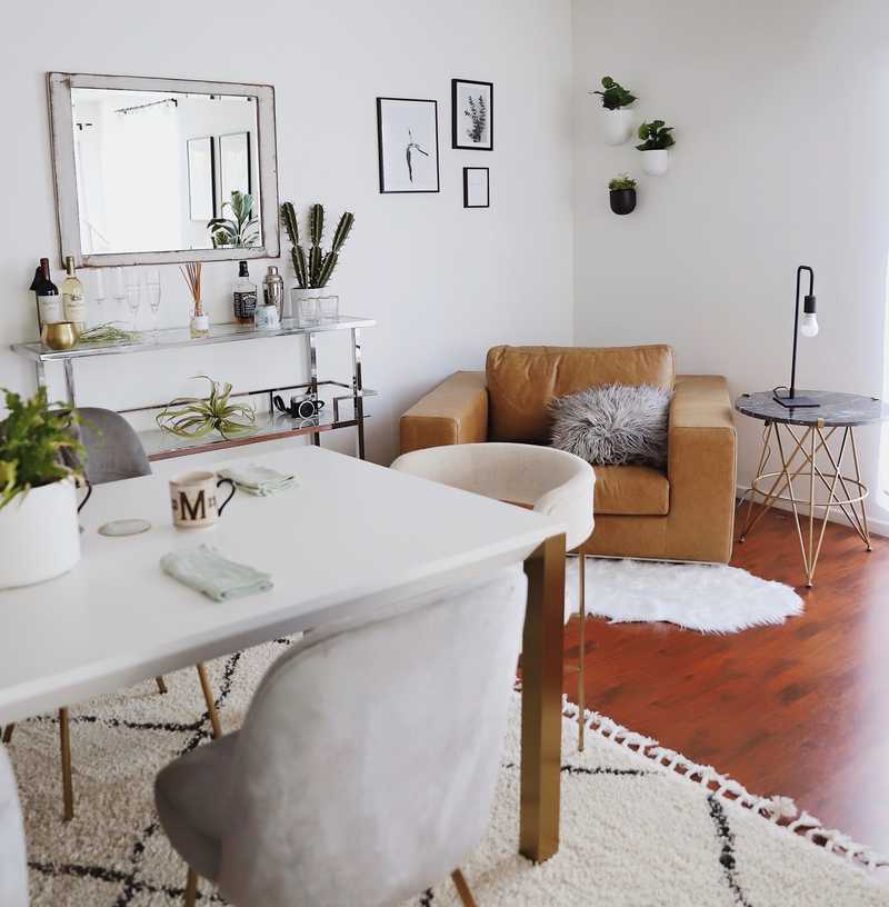 Modern, Glam, Scandinavian Living Room Design by Havenly Interior Designer Andrea