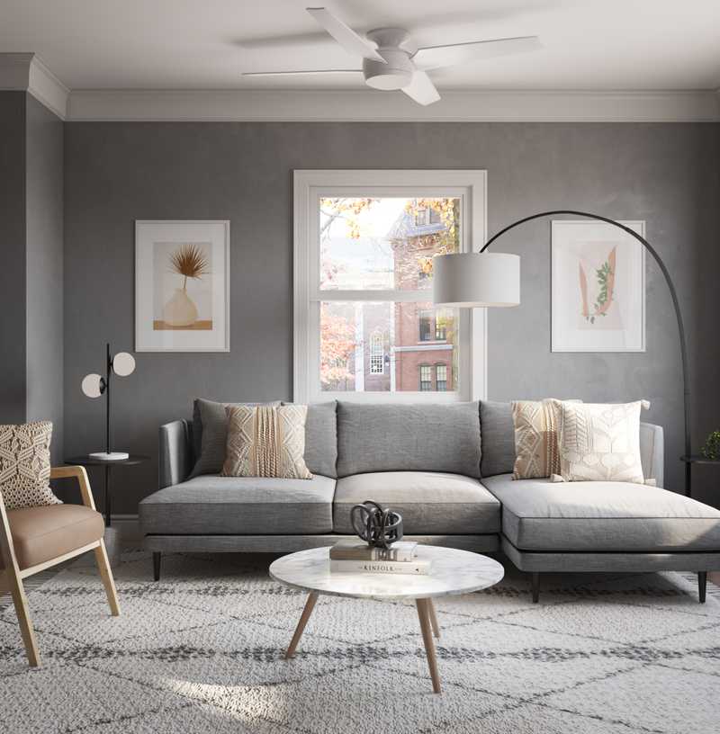 Modern, Midcentury Modern Living Room Design by Havenly Interior Designer Randi