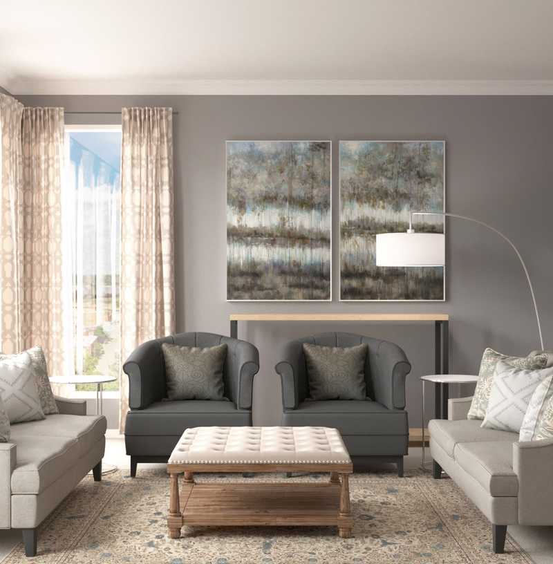 Modern, Classic Living Room Design by Havenly Interior Designer Kelli