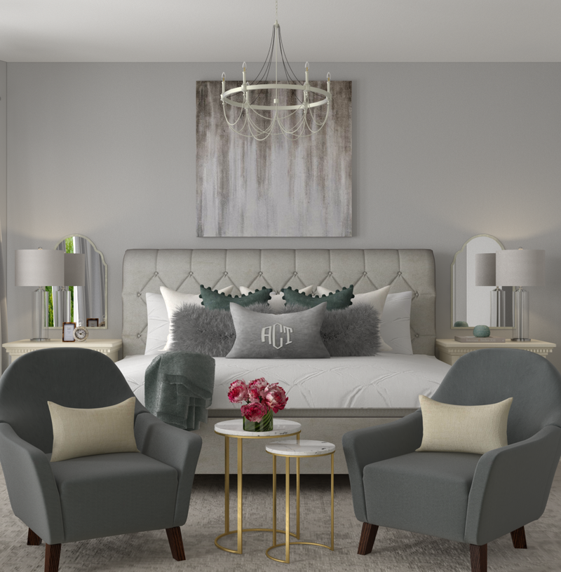 Classic, Glam, Transitional Bedroom Design by Havenly Interior Designer Lyndsi