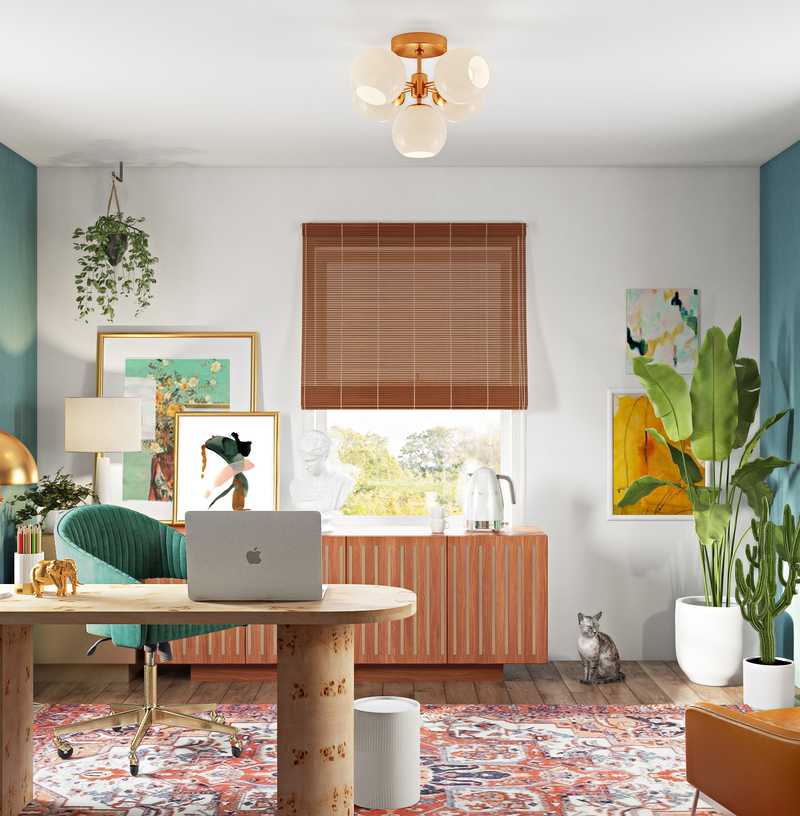 Contemporary, Modern, Eclectic, Bohemian Office Design by Havenly Interior Designer Nicolle