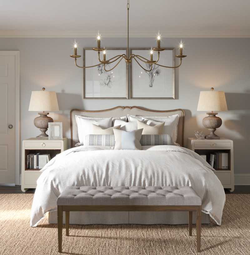 Farmhouse, Transitional Bedroom Design by Havenly Interior Designer Hannah