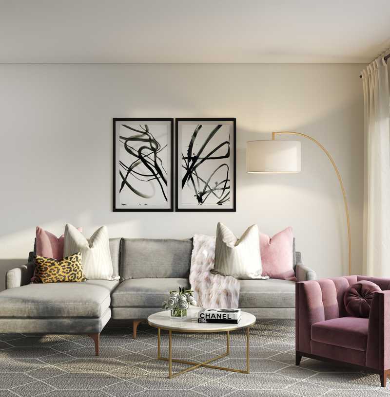 Modern, Glam Living Room Design by Havenly Interior Designer Lisa