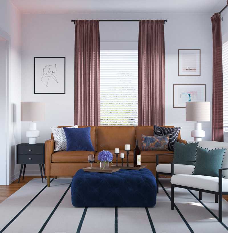 Contemporary, Eclectic Living Room Design by Havenly Interior Designer Brady