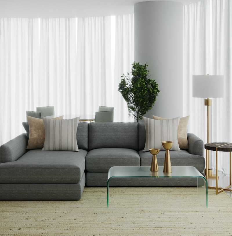 Transitional, Classic Contemporary Living Room Design by Havenly Interior Designer Anny