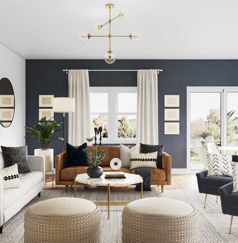 Modern, Midcentury Modern, Minimal, Scandinavian Living Room Design by Havenly Interior Designer Karen