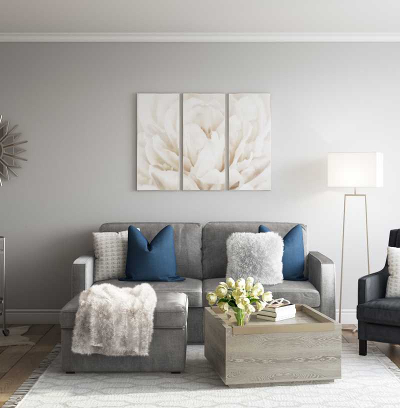 Glam, Transitional Living Room Design by Havenly Interior Designer Allie