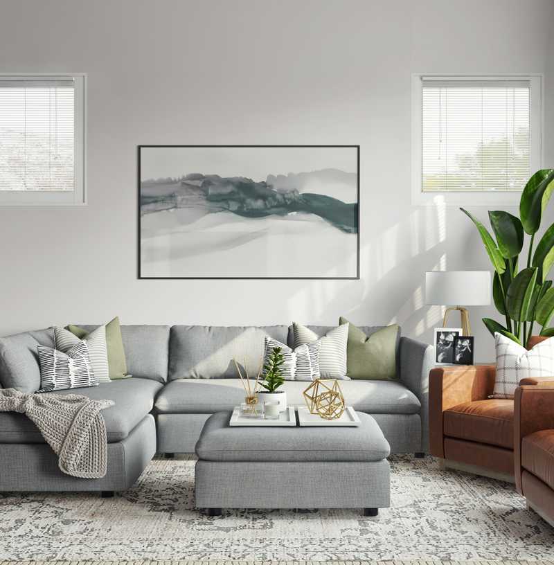 Modern, Bohemian, Farmhouse Living Room Design by Havenly Interior Designer Cathrine