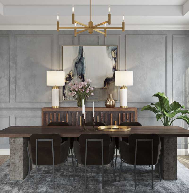 Contemporary, Modern, Glam Dining Room Design by Havenly Interior Designer Karen