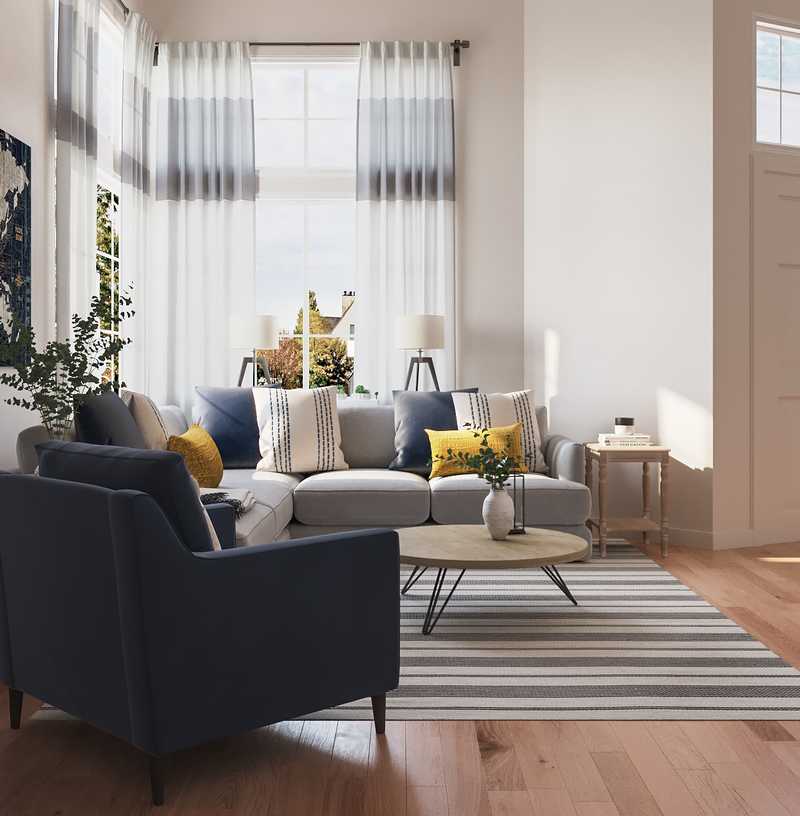 Farmhouse, Rustic, Transitional Living Room Design by Havenly Interior Designer Marlene