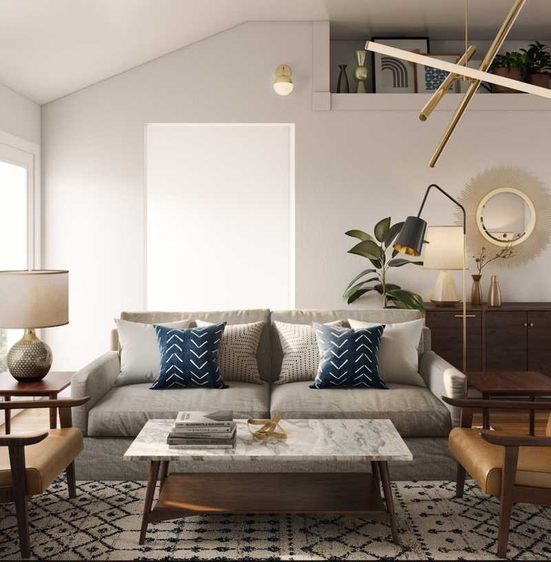 Midcentury Modern Living Room Design by Havenly Interior Designer India