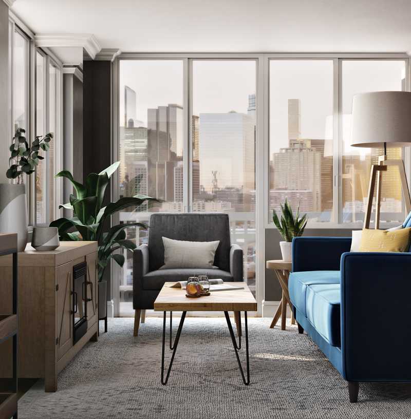 Modern, Bohemian, Minimal, Scandinavian Living Room Design by Havenly Interior Designer Emma
