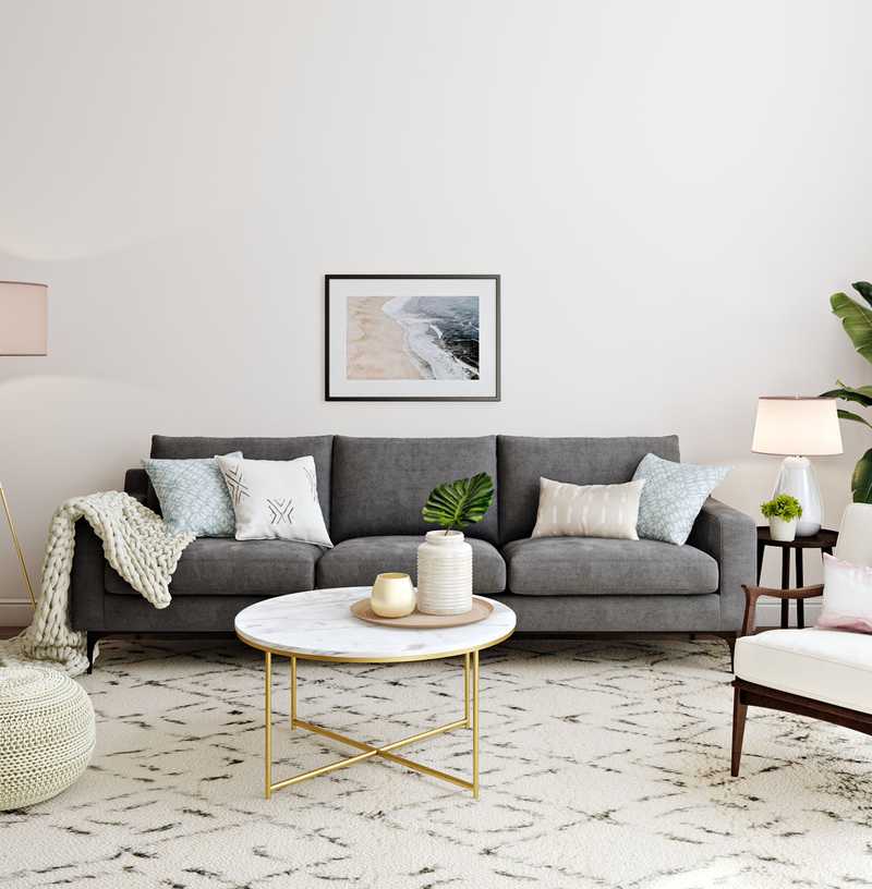 Contemporary, Bohemian, Midcentury Modern Living Room Design by Havenly Interior Designer Angela