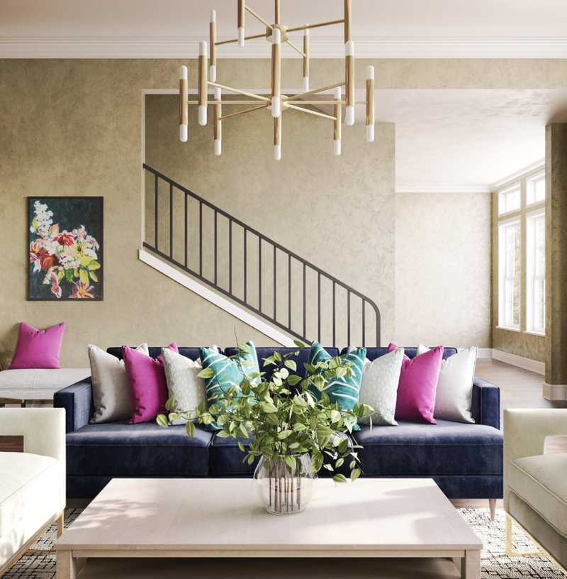 Modern, Eclectic, Global Living Room Design by Havenly Interior Designer Erin