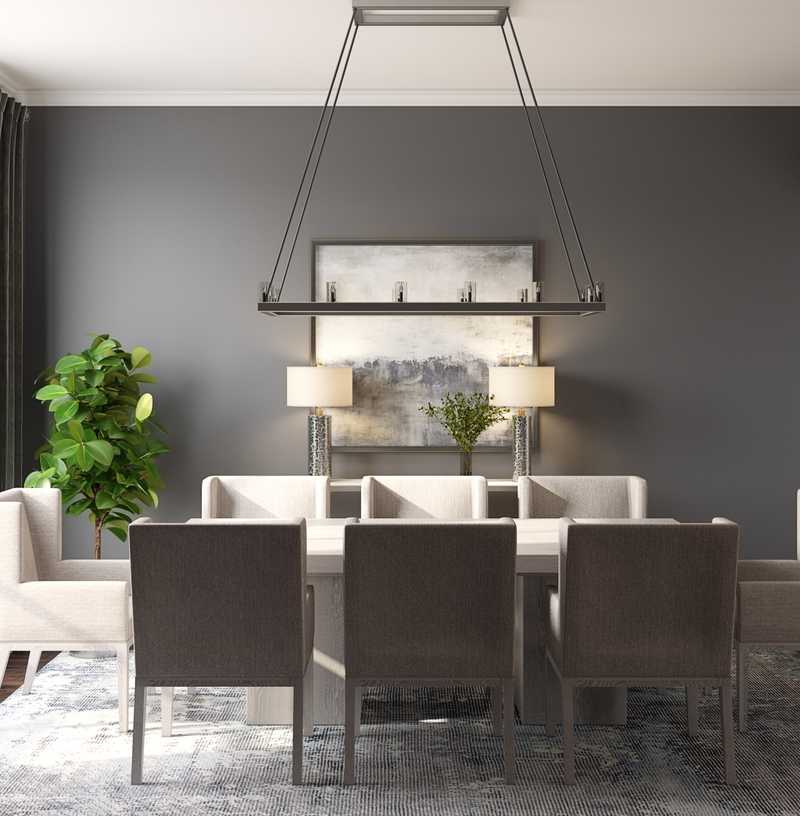 Contemporary, Glam Dining Room Design by Havenly Interior Designer Linlee