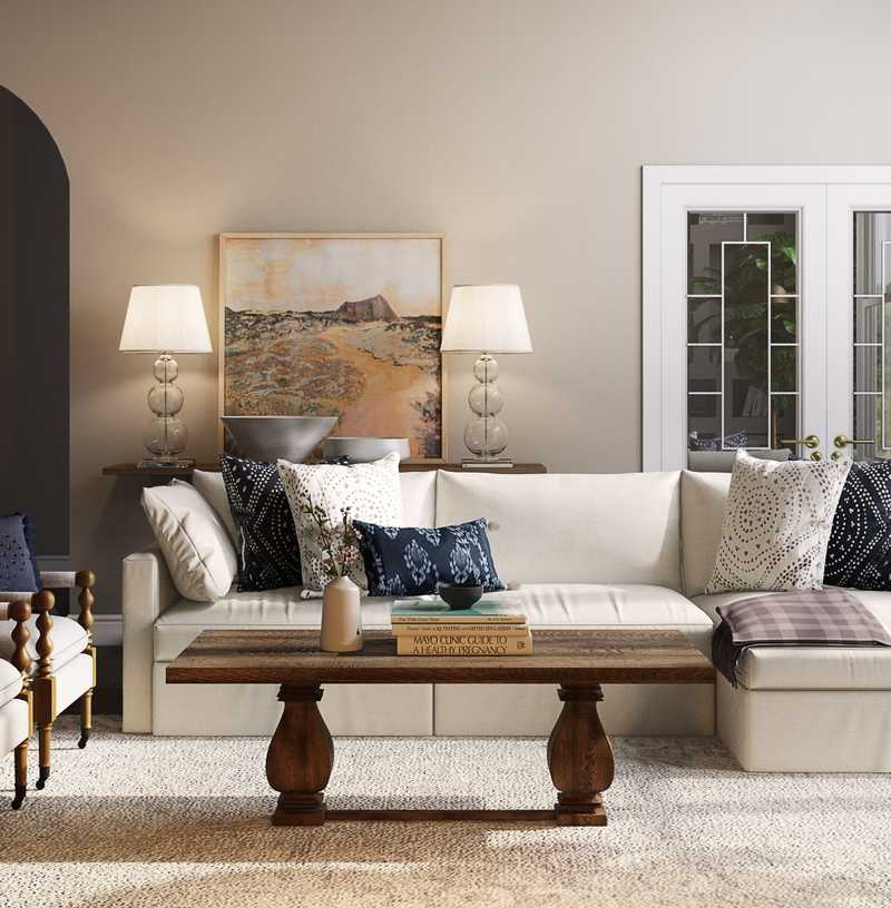 Contemporary, Classic, Coastal, Transitional Living Room Design by Havenly Interior Designer Stacy