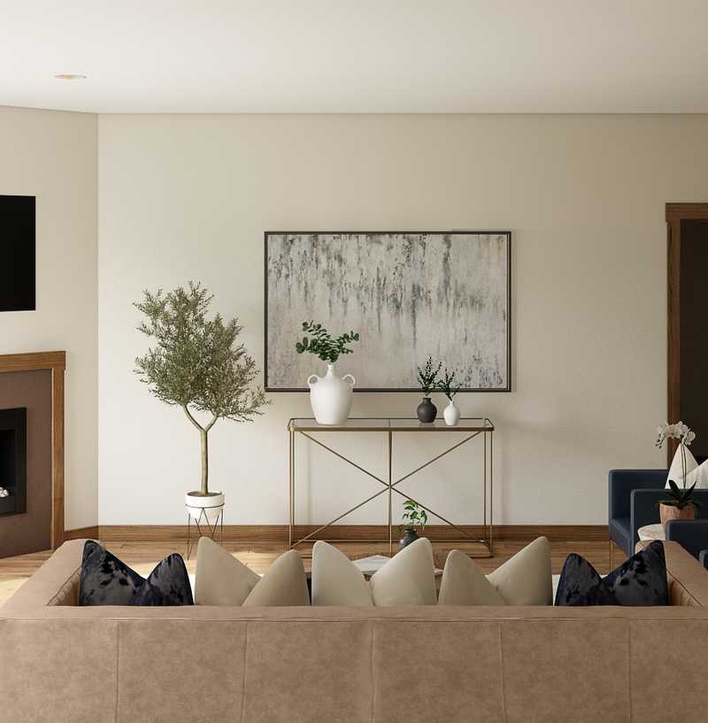 Contemporary, Modern, Glam, Industrial, Transitional Living Room Design by Havenly Interior Designer Han