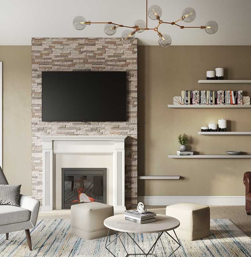 Modern, Bohemian, Midcentury Modern Living Room Design by Havenly Interior Designer Carolyn