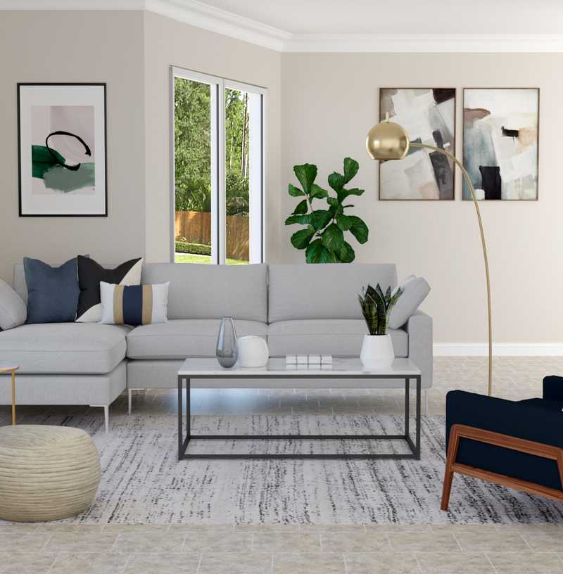 Contemporary, Modern, Glam Living Room Design by Havenly Interior Designer Geetha