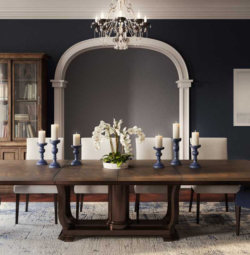 Classic, Transitional Dining Room Design by Havenly Interior Designer Tracie