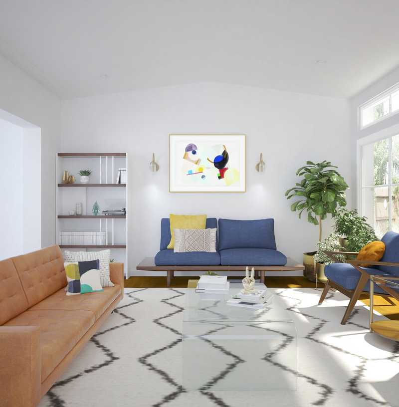 Eclectic, Midcentury Modern Living Room Design by Havenly Interior Designer Nicolle