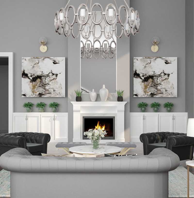 Contemporary, Glam Living Room Design by Havenly Interior Designer Merna